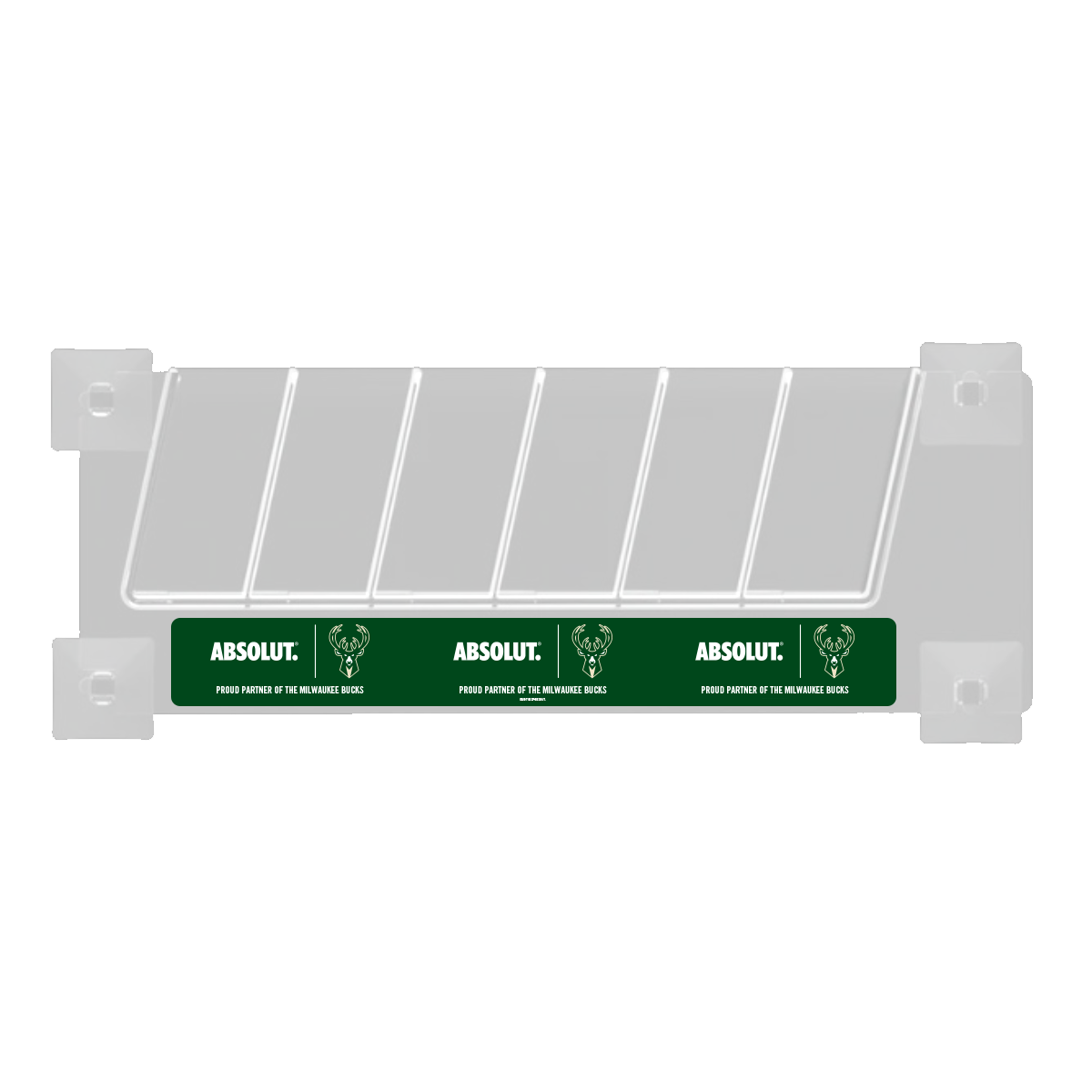 Cooler Door Rack with Suction Cup Unit