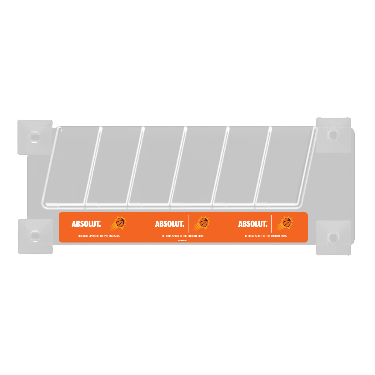 Cooler Door Rack with Suction Cup Unit