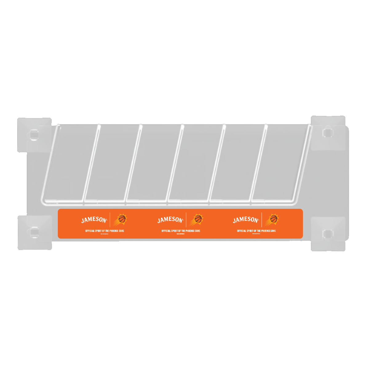 Cooler Door Rack with Suction Cup Unit
