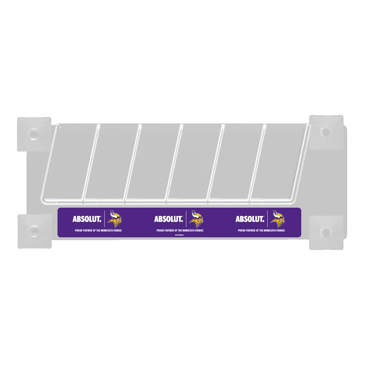 Cooler Door Rack with Suction Cup Unit