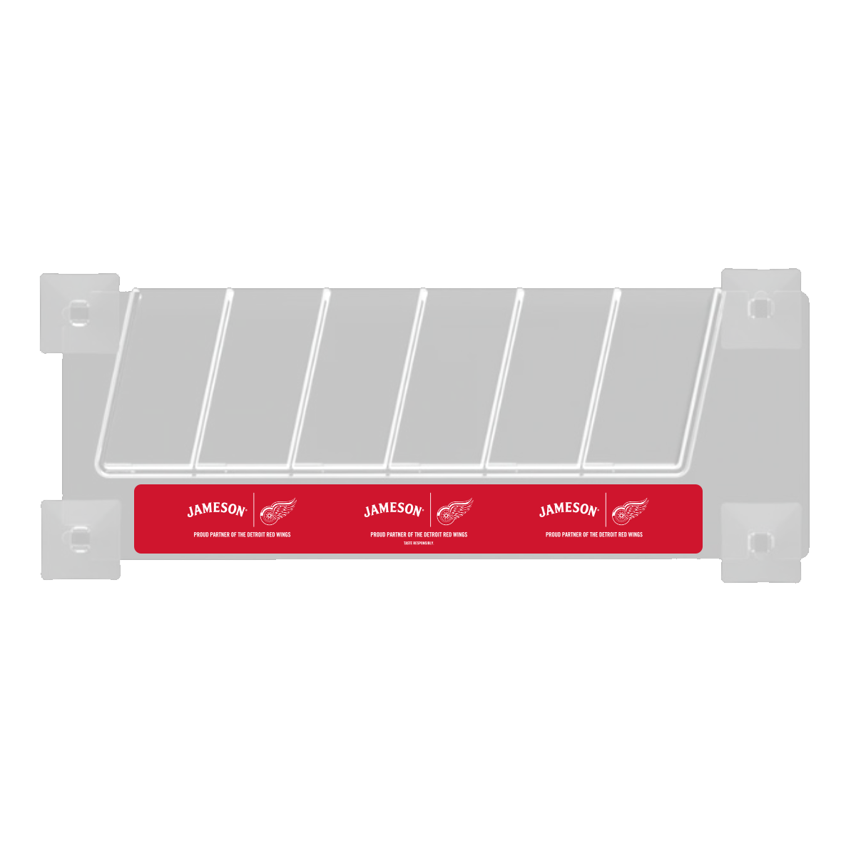 Cooler Door Rack with Suction Cup Unit