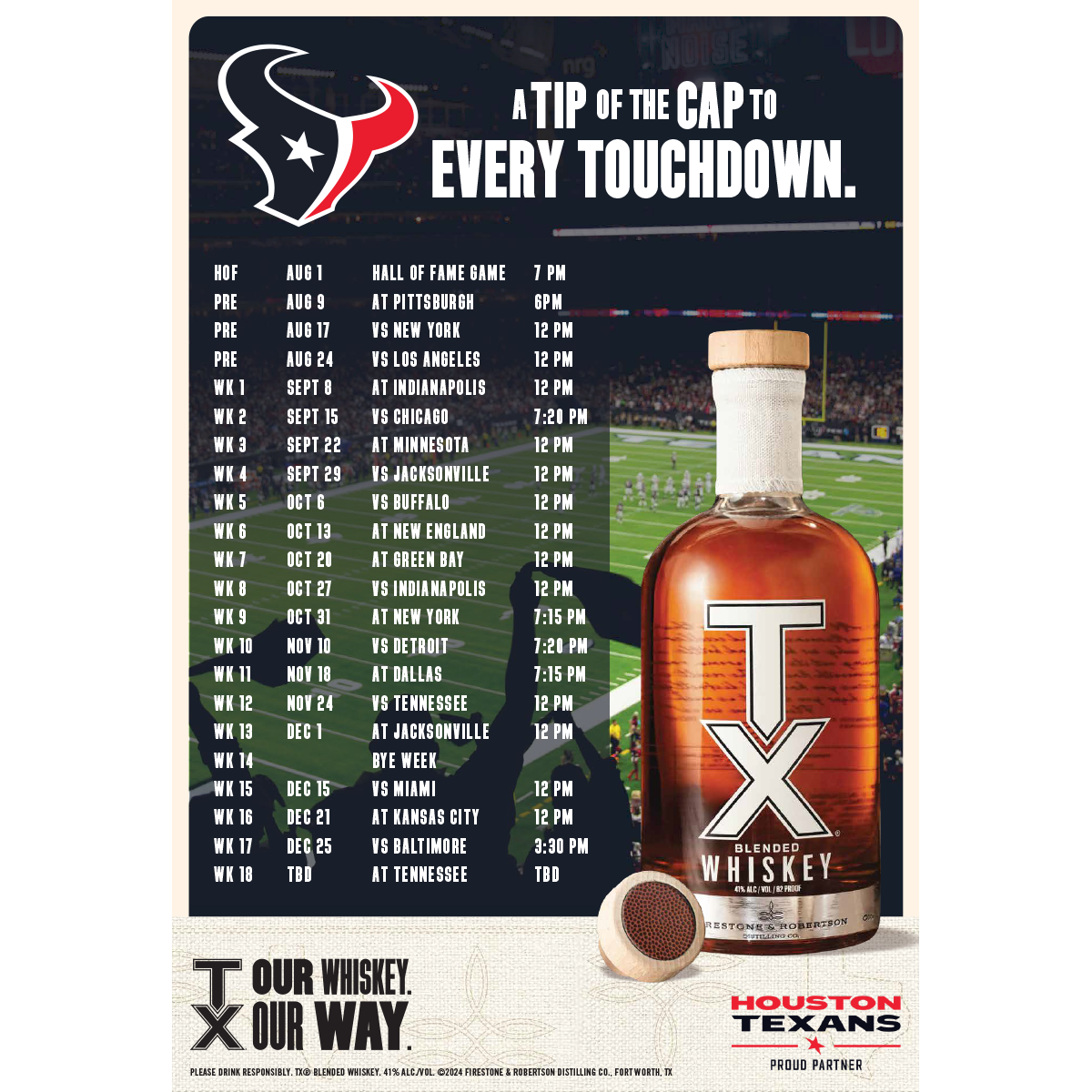 Poster with game schedule