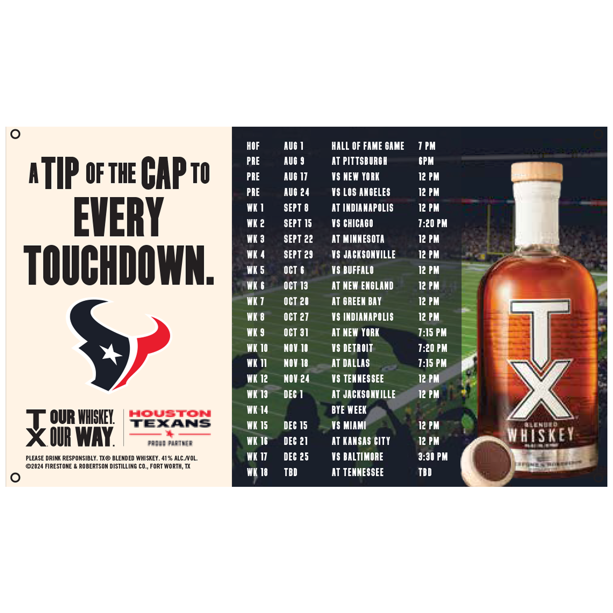 Vinyl banners w/ schedule